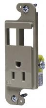Hubbell Wiring Device-Kellems RJ65ALTR - JLOAD 15A RECEPT TR & 2 PORTS, ALMOND