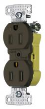 Hubbell Wiring Device-Kellems RR15EQTR - RCPT, DUP, TR, 15A 125V, Q-P P-TERM, BR