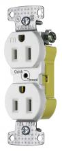 Hubbell Wiring Device-Kellems RR15EQWTR - RCPT, DUP, TR, 15A 125V, Q-P P-TERM, WH
