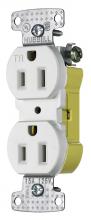 Hubbell Wiring Device-Kellems RR15EWTR - RCPT, DUP, TR, 15A 125V, PUSHTERM, WH