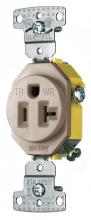 Hubbell Wiring Device-Kellems RR201ALWRTR - RESI SGL RCPT, 20A 125V,WR,TR, AL