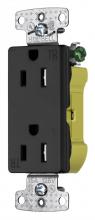 Hubbell Wiring Device-Kellems RRD15EBKTR - RCPT, DUP, DEC, TR, 15A 125V, P-TERM, BK