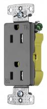 Hubbell Wiring Device-Kellems RRD15EGYTR - RCPT, DUP, DEC, TR, 15A 125V, P-TERM, GY