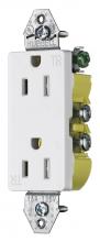 Hubbell Wiring Device-Kellems RRD15KWTR - RCPT, DUP, DEC, TR, 15A125V,NO EARS, WH