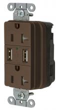 Hubbell Wiring Device-Kellems SNAP20USB - USB CHGR SNAP 20A125V DUP 3A5V PORT BR