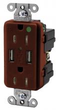 Hubbell Wiring Device-Kellems USB8200R - RECEP, DUP, HG, 15A 125V, 3.8A 5V USB,RD
