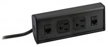 Hubbell Wiring Device-Kellems WSBE22BK - WRK SFC BOX TBL MNT 2PWR 2DATA BLK