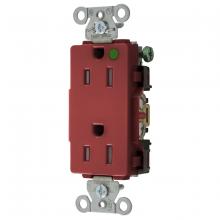 Hubbell Wiring Device-Kellems 2172REDTRA - RCPT DECO DUP HG HUBPRO 15A/125V TR RD