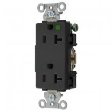 Hubbell Wiring Device-Kellems 2182BKL - RCPT DECO DUP HG HUBPRO 20A/125V LED BK