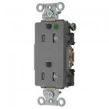 Hubbell Wiring Device-Kellems 2182GYTRA - RCPT DECO DUP HG HUBPRO 20A/125V TR GY