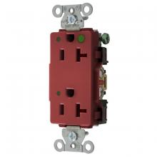 Hubbell Wiring Device-Kellems 2182REDL - RCPT DECO DUP HG HUBPRO 20A/125V LED RD