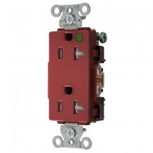 Hubbell Wiring Device-Kellems 2182REDTRA - RCPT DECO DUP HG HUBPRO 20A/125V TR RD
