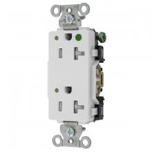 Hubbell Wiring Device-Kellems 2182WLTRA - RCPT DECO DUP HG HUBPRO 20A/125V TR L WH