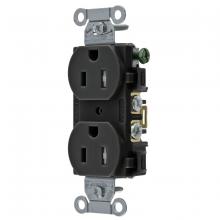Hubbell Wiring Device-Kellems 5252BLKTR - RCPT, DUP, HUBPRO 15/125, 5-15R, TR, BLK