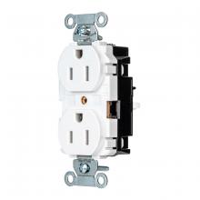 Hubbell Wiring Device-Kellems 5252STW - PRO RCPT, COM, SPRG TRM, 15A 125V, WH