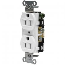 Hubbell Wiring Device-Kellems 5262AW - RCPT, DUP SB, HUBPRO, 15A 125V, FG, WH