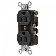 Hubbell Wiring Device-Kellems 5262BKWR - RCPT, DUP WR, HUBPRO, 15A 125V, BK
