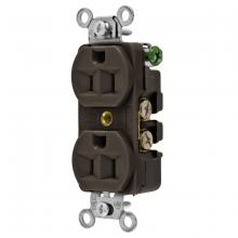 Hubbell Wiring Device-Kellems 5262B - RCPT, DUP SB, HUBPRO, 15A 125V, FG , BR