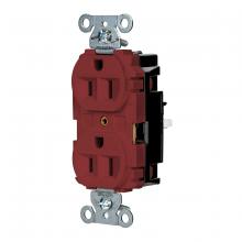 Hubbell Wiring Device-Kellems 5262STR - PRO RCPT, IND, SPRG TRM, 15A 125V, RD