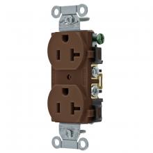 Hubbell Wiring Device-Kellems 5352AB - RCPT, DUP SB, HUBPRO, 20A 125V, SF, BR