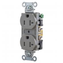 Hubbell Wiring Device-Kellems 5352GTR - RCPT, DUP, HUBPRO 20/125, 5-20R, TR, GRY