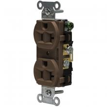 Hubbell Wiring Device-Kellems 5362AB - RCPT, DUP SB, HUBPRO, 20A 125V, FG, BR