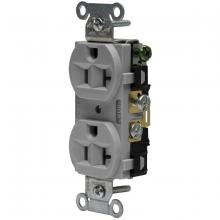 Hubbell Wiring Device-Kellems 5362AG - 10RCPT, DUP SB, HUBPRO, 20A 125V, FG, GY