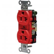 Hubbell Wiring Device-Kellems 5362AR - RCPT, DUP SB, HUBPRO, 20A 125V, FG, RD