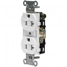 Hubbell Wiring Device-Kellems 5362AW - RCPT, DUP SB, HUBPRO, 20A 125V, FG, WH