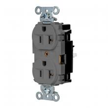 Hubbell Wiring Device-Kellems 5362STGY - PRO RCPT, IND, SPRG TRM, 20A 125V, GY