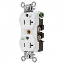 Hubbell Wiring Device-Kellems 5362WWR - RCPT, DUP WR, HUBPRO, 20A 125V, WH