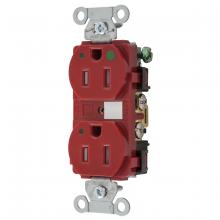 Hubbell Wiring Device-Kellems 8200REDLTRA - HUBBELL-PRO HG DUP 15A/125V LED TR RED