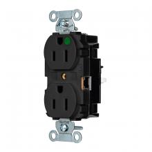 Hubbell Wiring Device-Kellems 8200STBK - PRO RCPT, HG, SPRG TRM, 15A 125V, BK