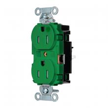 Hubbell Wiring Device-Kellems 8200STGNTR - PRO RCPT, HG, TR, SPRG TRM, 15A 125V, GN