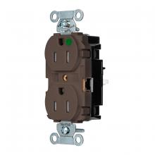 Hubbell Wiring Device-Kellems 8200STTR - PRO RCPT, HG, TR, SPRG TRM, 15A 125V, BR