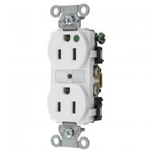 Hubbell Wiring Device-Kellems 8200WHI - HUBBELL-PRO HG DPLX 15A/125V  WH