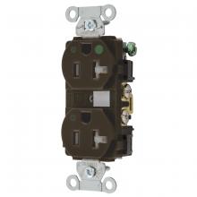 Hubbell Wiring Device-Kellems 8300LTRA - HUBBELL-PRO HG DPLX 20A/125V LED TR BR