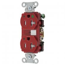 Hubbell Wiring Device-Kellems 8300REDLTRA - HUBBELL-PRO HG DPLX 20A/125V LED TR RED