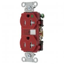 Hubbell Wiring Device-Kellems 8300REDTRA - HUBBELL-PRO HG DPLX 20A/125V TR RED