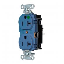 Hubbell Wiring Device-Kellems 8300STBL - PRO RCPT, HG, SPRG TRM, 20A 125V, BL
