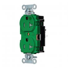 Hubbell Wiring Device-Kellems 8300STGNTR - PRO RCPT, HG, TR, SPRG TRM, 20A 125V, GN