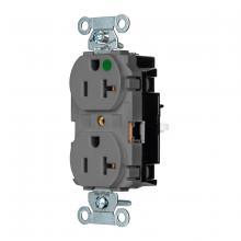 Hubbell Wiring Device-Kellems 8300STGY - PRO RCPT, HG, SPRG TRM, 20A 125V, GY