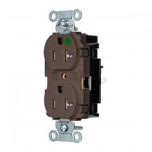 Hubbell Wiring Device-Kellems 8300STTR - PRO RCPT, HG, TR, SPRG TRM, 20A 125V, BR