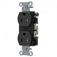 Hubbell Wiring Device-Kellems BR15BLKTR - T-RES, COM GRD, 15A 125V, 5-15R, BK, B+S