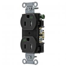 Hubbell Wiring Device-Kellems BR15BLKWRTR - WTR/TAMP, COM GRD, 15A 125V, 5-15R, BK