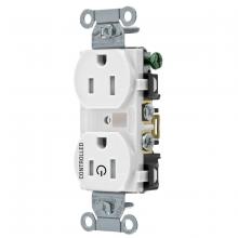 Hubbell Wiring Device-Kellems BR15C1WHITR - 1/2 CONTROLLED 15A 125V, B/S, TR DUP, WH
