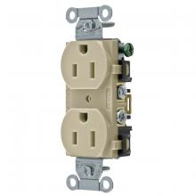 Hubbell Wiring Device-Kellems BR15I - RCPT, DUP SB, COM GRD, 15A 125V, B/S, IV