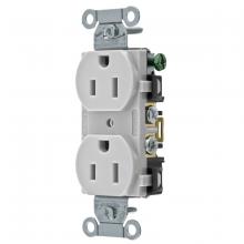 Hubbell Wiring Device-Kellems BR15OW - RCPT, DUP SB, COM GRD, 15A 125V, B/S, OW