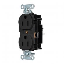 Hubbell Wiring Device-Kellems BR15STBK - DPLX RCPT, COM, SPRG TRM, 15A 125V, BK