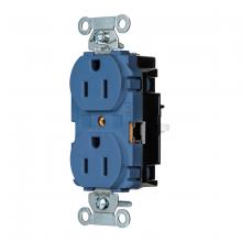 Hubbell Wiring Device-Kellems BR15STBL - DPLX RCPT, COM, SPRG TRM, 15A 125V, BL